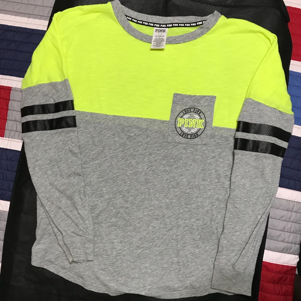 Victoria Secret PINK Varsity Neon Long sleeve